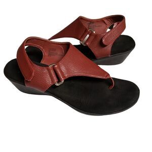 🌹Dark Red Wedge Heel Sandals sz 9W